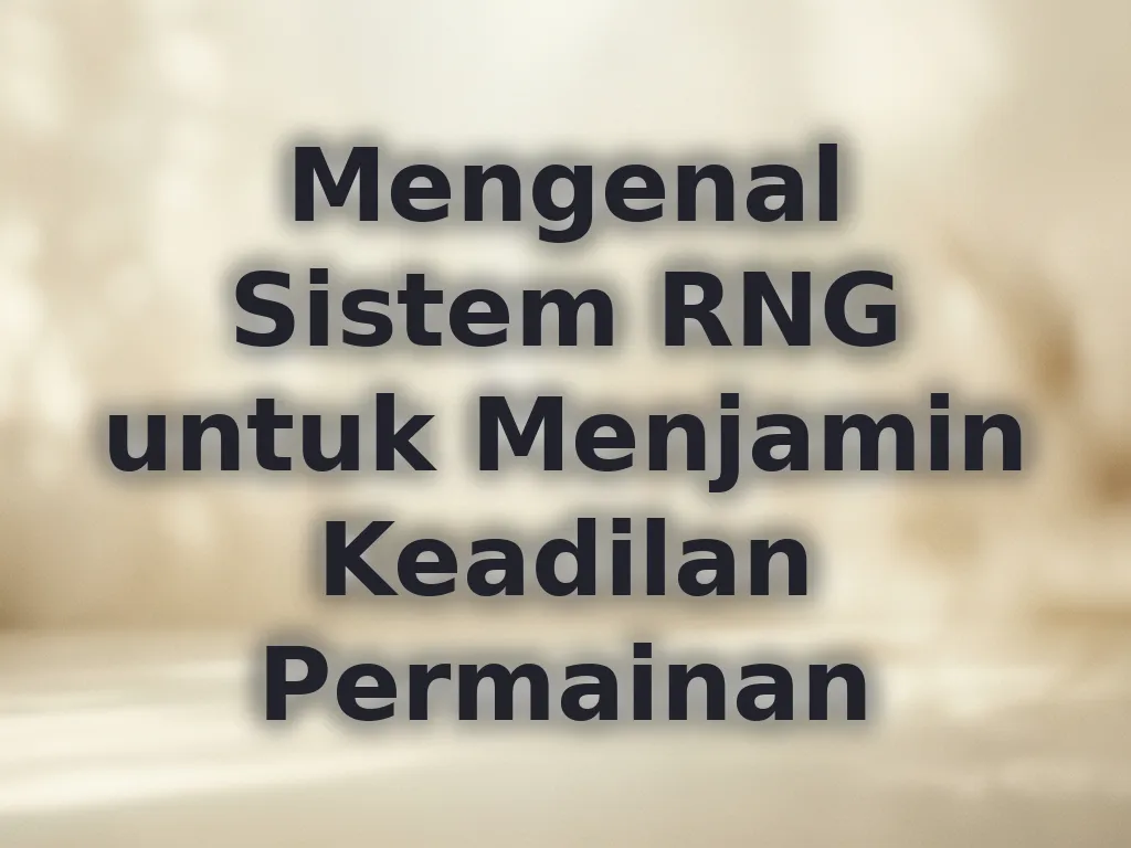 Mengenal Sistem RNG untuk Menjamin Keadilan Permainan